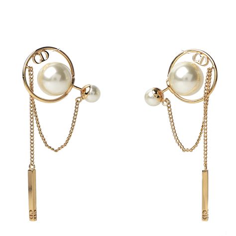 dior earrings dangling|christian dior tribal pearl earrings.